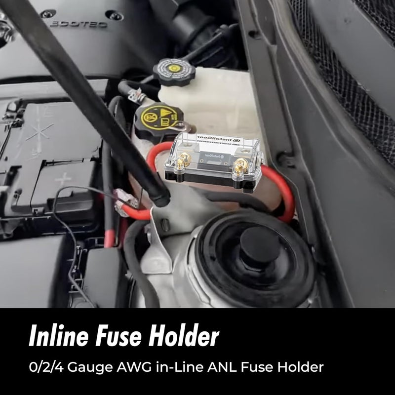 InstallGear 0/2/4 Gauge AWG In-Line ANL Fuse Holder With 250 Amp Fuse | Inline Block - No Wire Terminals Needed | Automotive 4, 2, 0 Gauge Box - Image 2